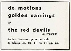 The Golden Earrings show announcement June 10-12, 1966 Tilburg - De Scala